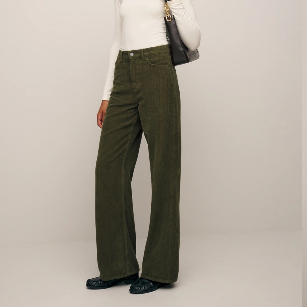 Reformation Cary High Rise Slouchy Wide Leg Corduroy Pants